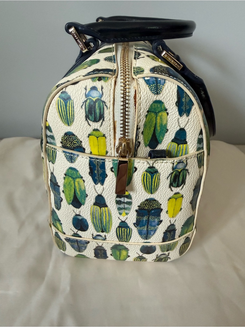 Tory Burch Kerrington Middy Beetle-Print Satchel - Picture 3 of 7